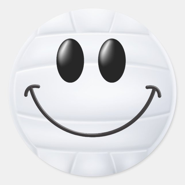 Volleyball Face.png Classic Round Sticker (Front)