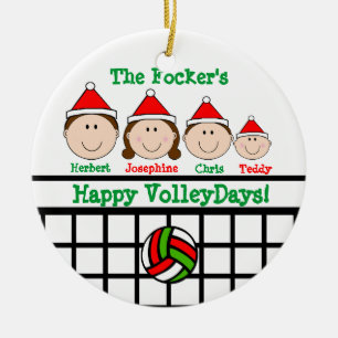 VolleyBall Family 4 Personalise Ornament