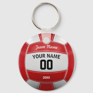 Volleyball Fan Name Year Team Red Key Ring