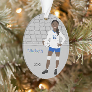 Volleyball Female in Blue and White Ornament