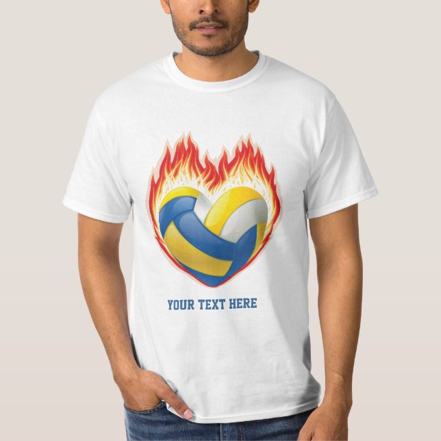 Volleyball Flame (personalised) T-Shirt (Front)