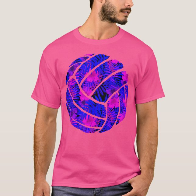 Volleyball Flower Leave Volleyball Player Beach Vo T-Shirt (Front)