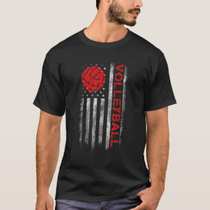 Volleyball For Men Women USA Patriotic Athlete T-Shirt