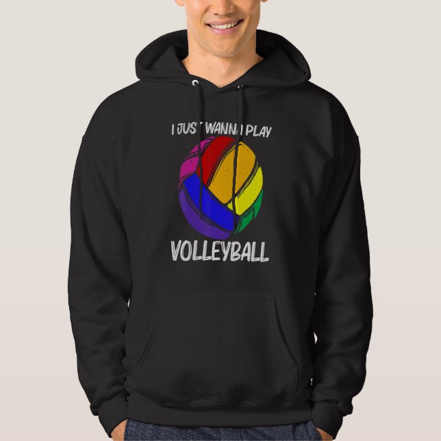 Volleyball For Men Women Volleyball Sport Player Hoodie (Front)