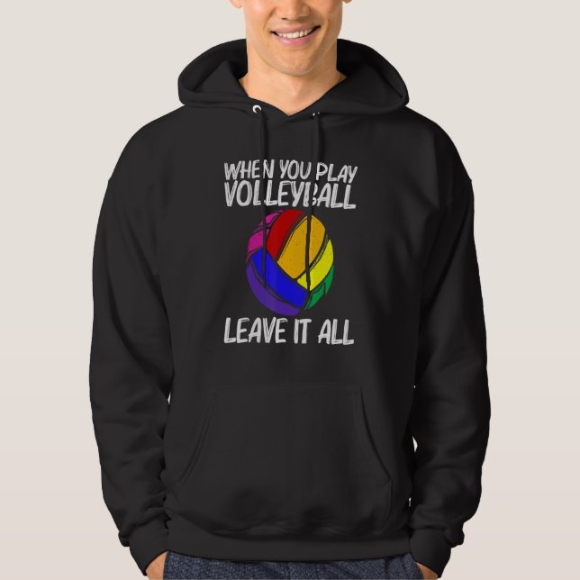 Volleyball For Men Women Volleyball Sport Player Hoodie (Front)
