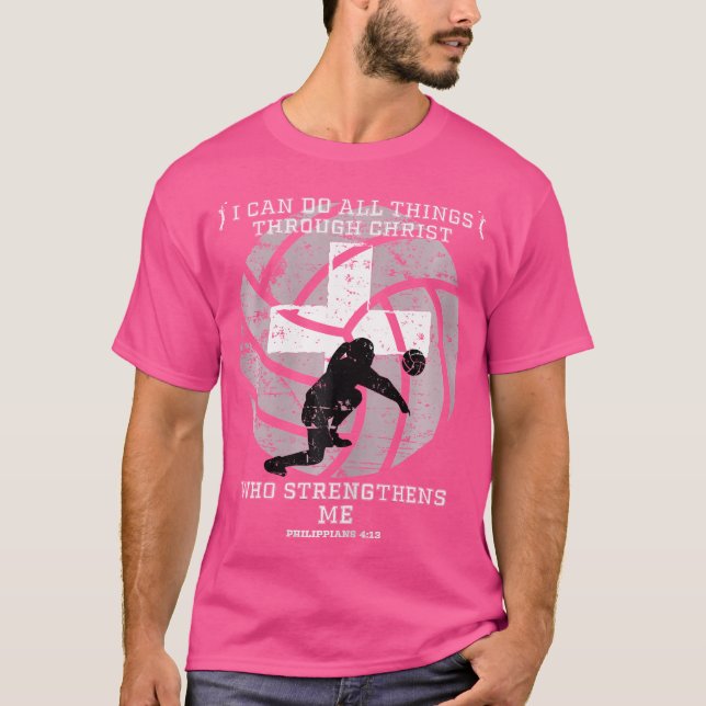 Volleyball For n Girls Christian Athlete T-Shirt (Front)