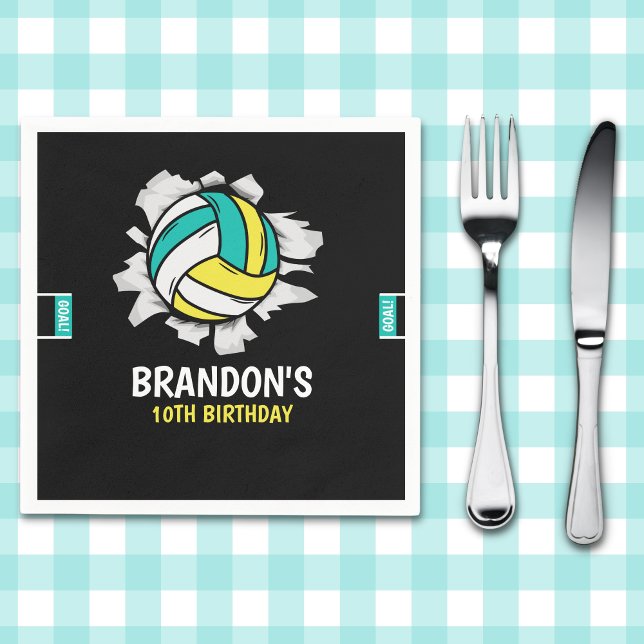 Volleyball Fun Birthday Boy Napkin (Creator Uploaded)