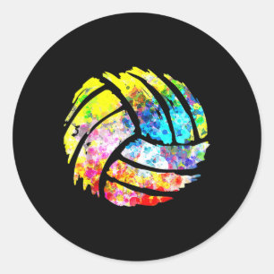 Volleyball Fun gifts for dad mum player coach Classic Round Sticker