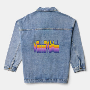 Volleyball - Fun Retro Look  Denim Jacket