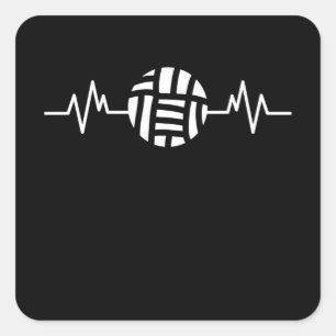 Volleyball Funny Beach Volleyball Heart Sport Gift Square Sticker