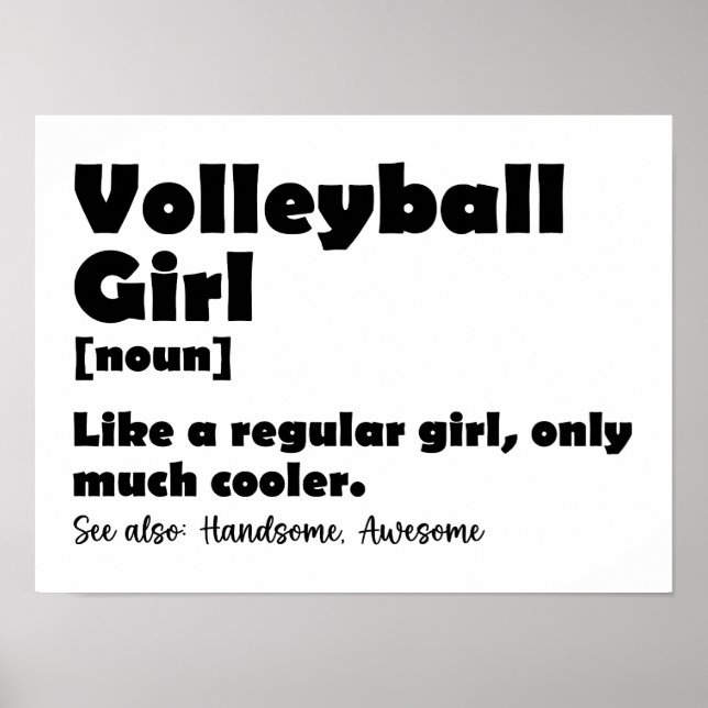 Volleyball Funny Dictionary Definition Poster (Front)