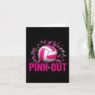 Volleyball Game Day Nk Out Breast Cancer Awareness Card
