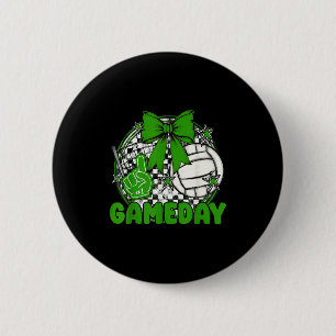 Volleyball Game Day Retro Girls Volleyball Mom Che 6 Cm Round Badge