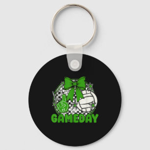 Volleyball Game Day Retro Girls Volleyball Mom Che Key Ring