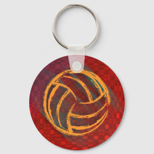 Volleyball Geometric Keychain