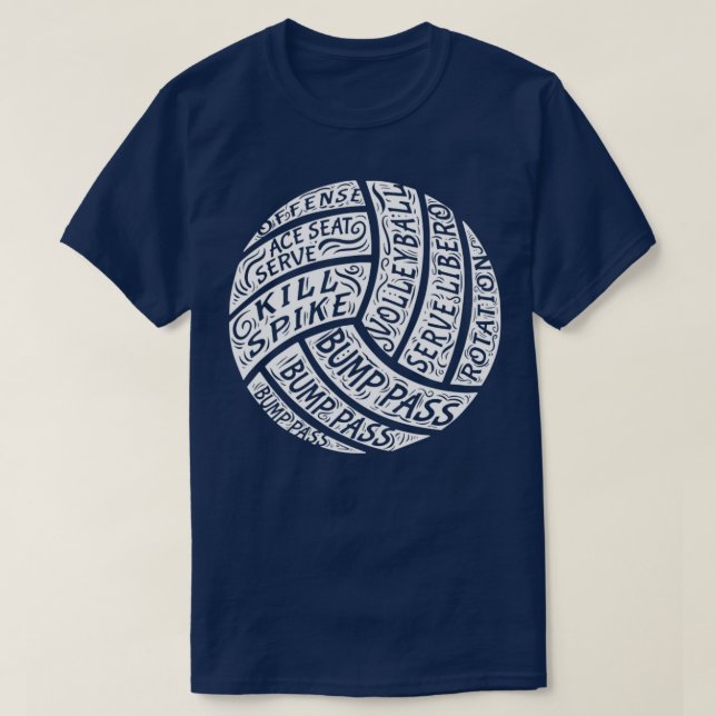 Volleyball Gift Word Art Print Volleyball Team Pri T-Shirt (Design Front)