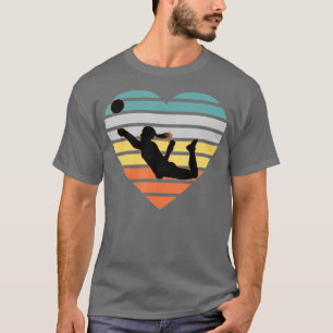 Volleyball Gifts for n Girls Retro Vintage Heart 1 T-Shirt