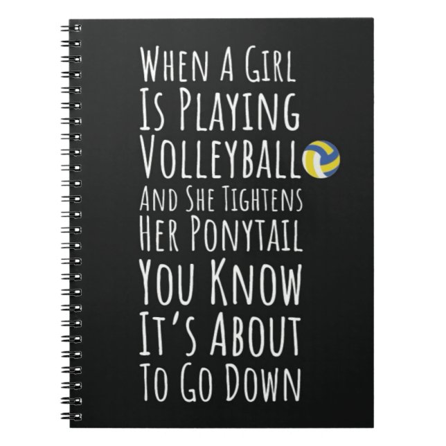 Volleyball Gifts Team Player Sports Girls For Her Notebook (Front)