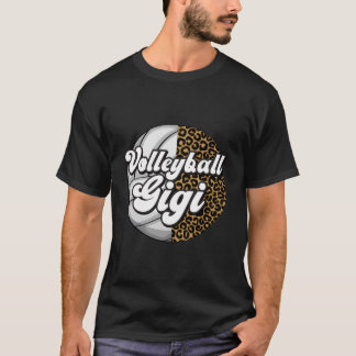 Volleyball Gigi Leopard Grandma Gigi Of A Volleyba T-Shirt