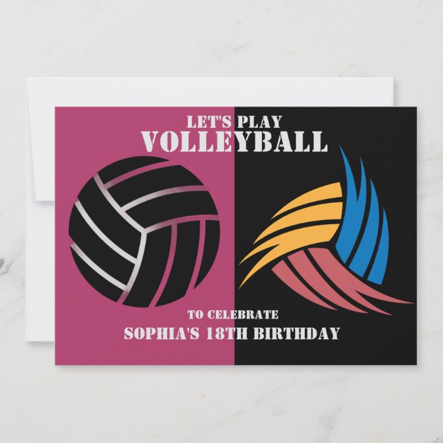 Volleyball Girl Birthday , Volleyball Player  Invitation (Front)