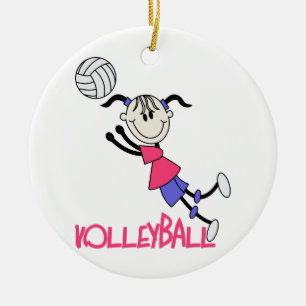 Volleyball Girl Ceramic Tree Decoration