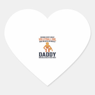 Volleyball Girl Daddy Vintage Engraving Shirt Desi Heart Sticker