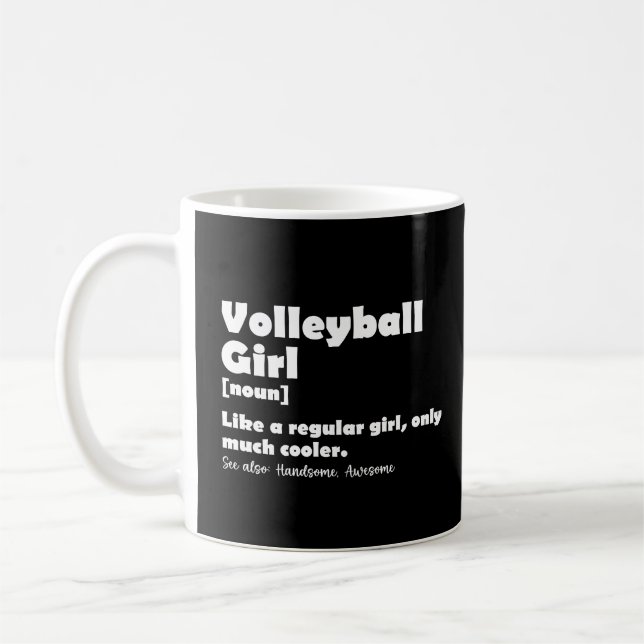 Volleyball Girl Funny Definition Volleyball Lover Coffee Mug (Left)