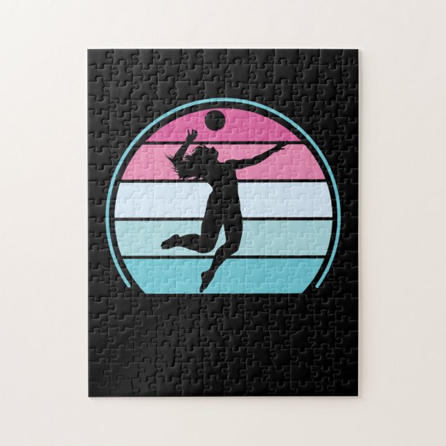 Volleyball Girl Retro Vintage Jigsaw Puzzle (Vertical)