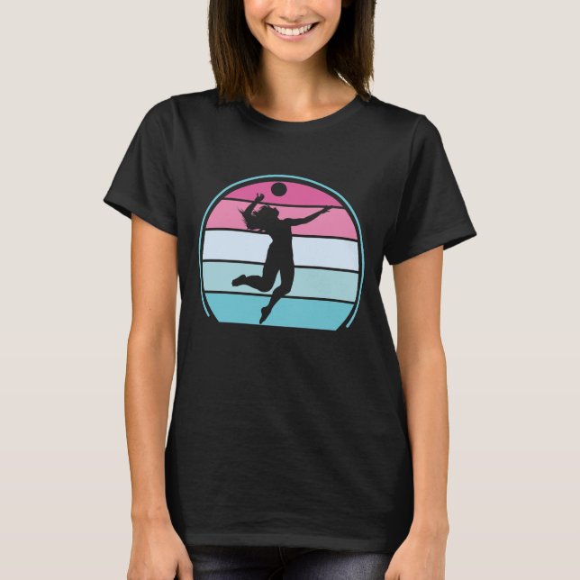 Volleyball Girl Retro Vintage T-Shirt (Front)
