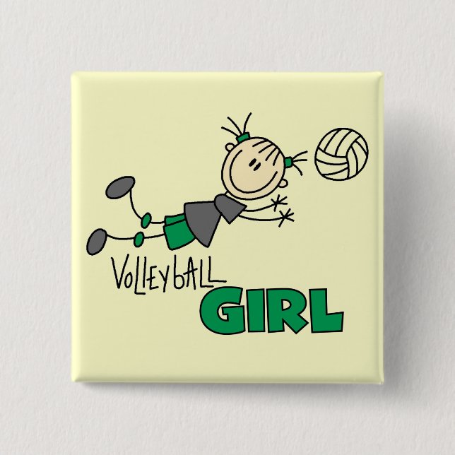 Volleyball Girl Tshirts and Gifts 15 Cm Square Badge (Front)