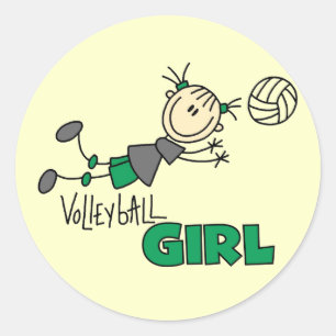 Volleyball Girl Tshirts and Gifts Classic Round Sticker