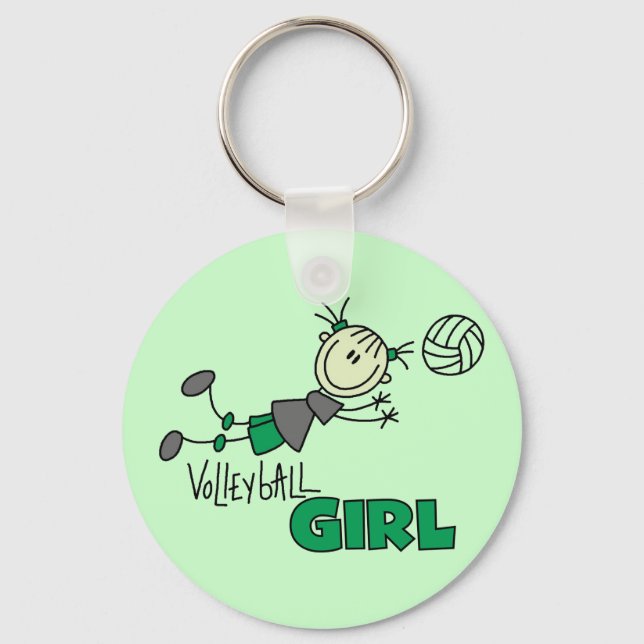 Volleyball Girl Tshirts and Gifts Key Ring (Front)