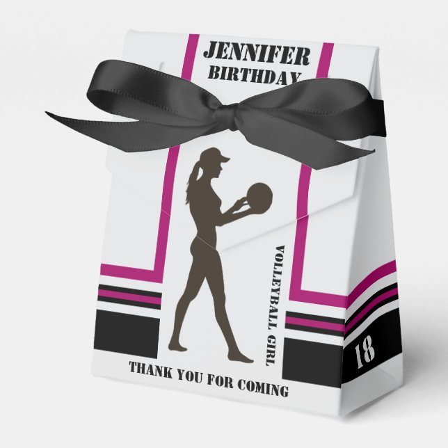 Volleyball Girl, Volleyball Player Gift, Birthday  Favour Box (Front Side)