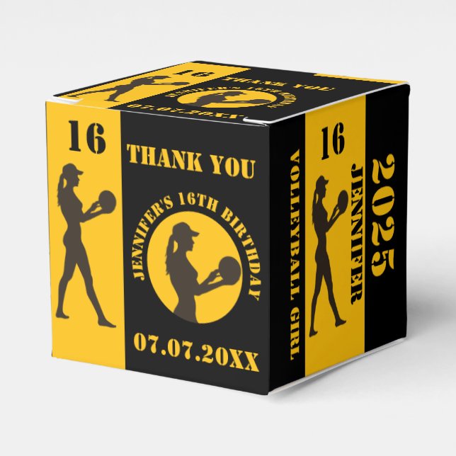 Volleyball Girl, Volleyball Player Gift, Birthday Favour Box (Front Side)
