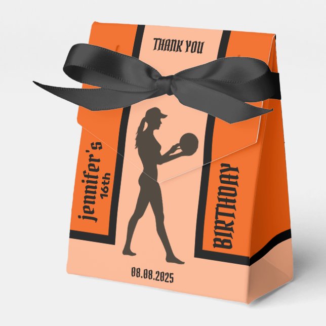 Volleyball Girl, Volleyball Player Gift, Birthday Favour Box (Front Side)