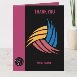 Volleyball Girl, Volleyball Player Gift, Birthday Thank You Card