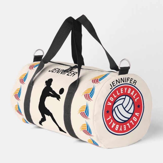 Volleyball Girl, Volleyball Player, Team, Birthday Duffle Bag (Left Corner)
