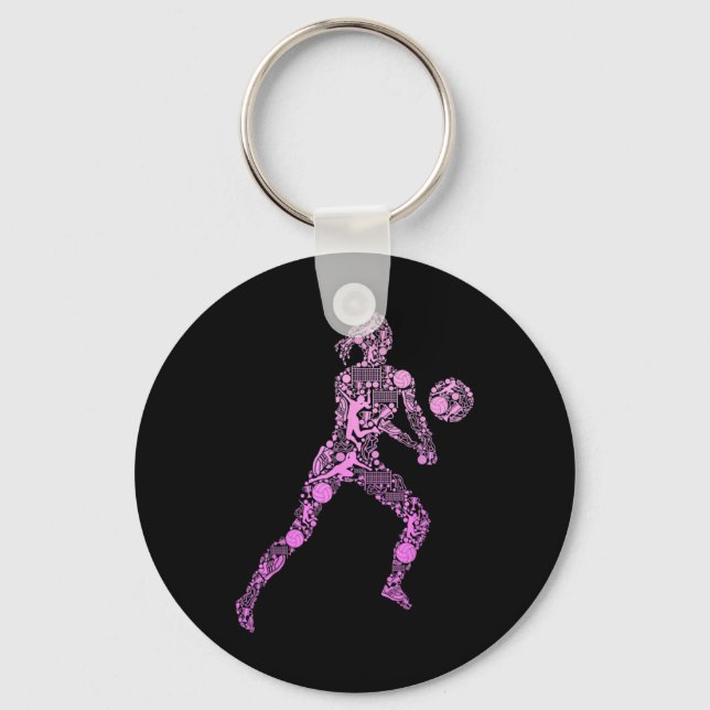 Volleyball Girl Women Youth Player 7 Key Ring (Front)
