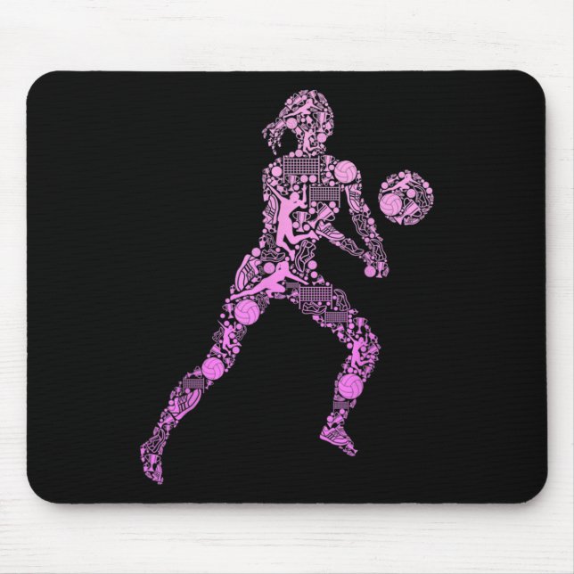 Volleyball Girl Women Youth Player 7 Mouse Mat (Front)