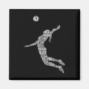 Volleyball Girl Women Youth Player  Magnet