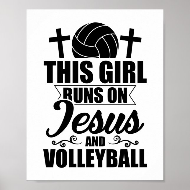 Volleyball Girls | Jesus Sports Trainers Gifts Poster (Front)
