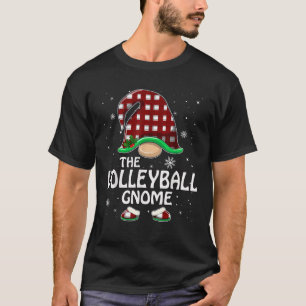 Volleyball Gnome Buffalo Red Plaid Matching Family T-Shirt