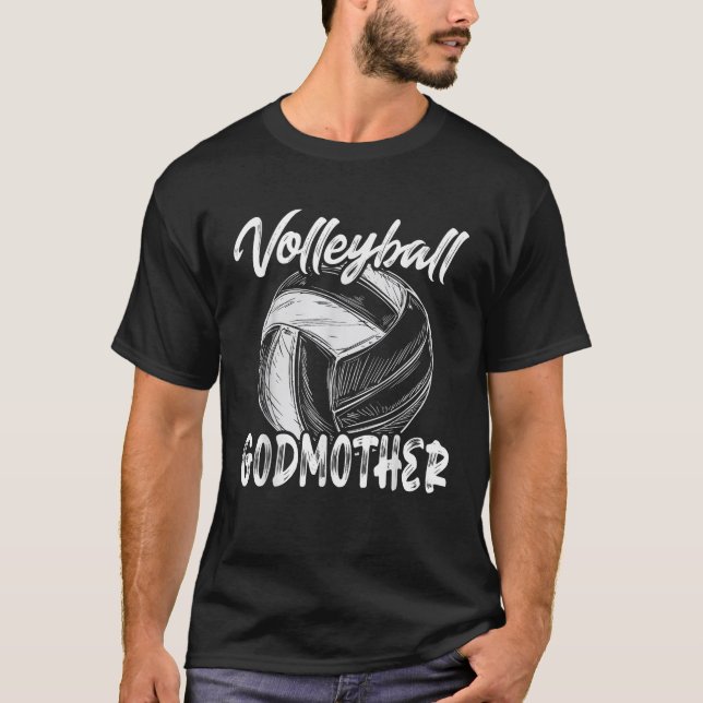 Volleyball Godmother For Women Family Matching Pla T-Shirt (Front)
