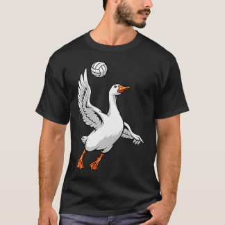 Volleyball Goose Funny Animal Spiker T-Shirt