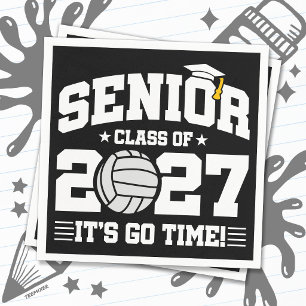 Volleyball Graduation Go Time Senior Class of 2027 Napkin