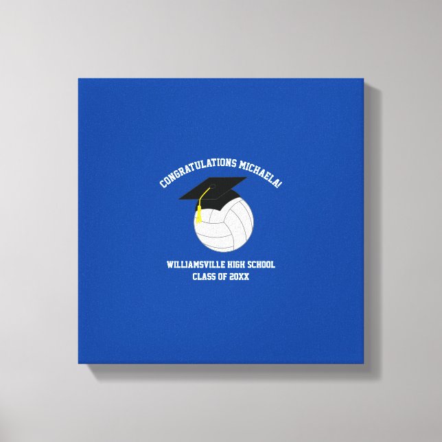 Volleyball Graduation Sports Blue Canvas Print (Front)