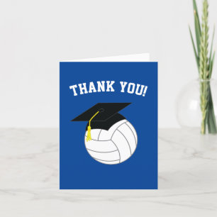 Volleyball Graduation Sports Blue Thank You Card
