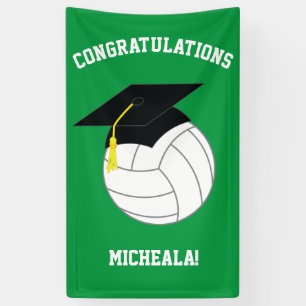 Volleyball Graduation Sports Green Banner