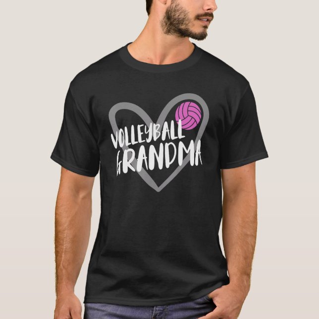 Volleyball Grandma Heart T-Shirt (Front)