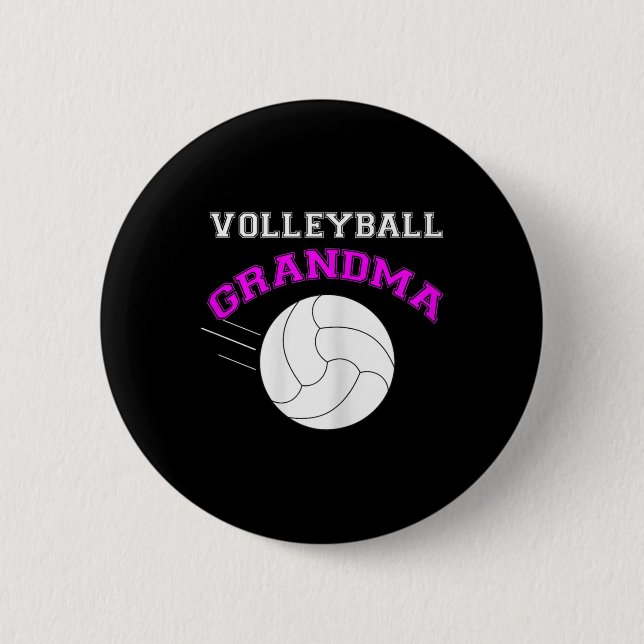 Volleyball Grandma  Support 6 Cm Round Badge (Front)
